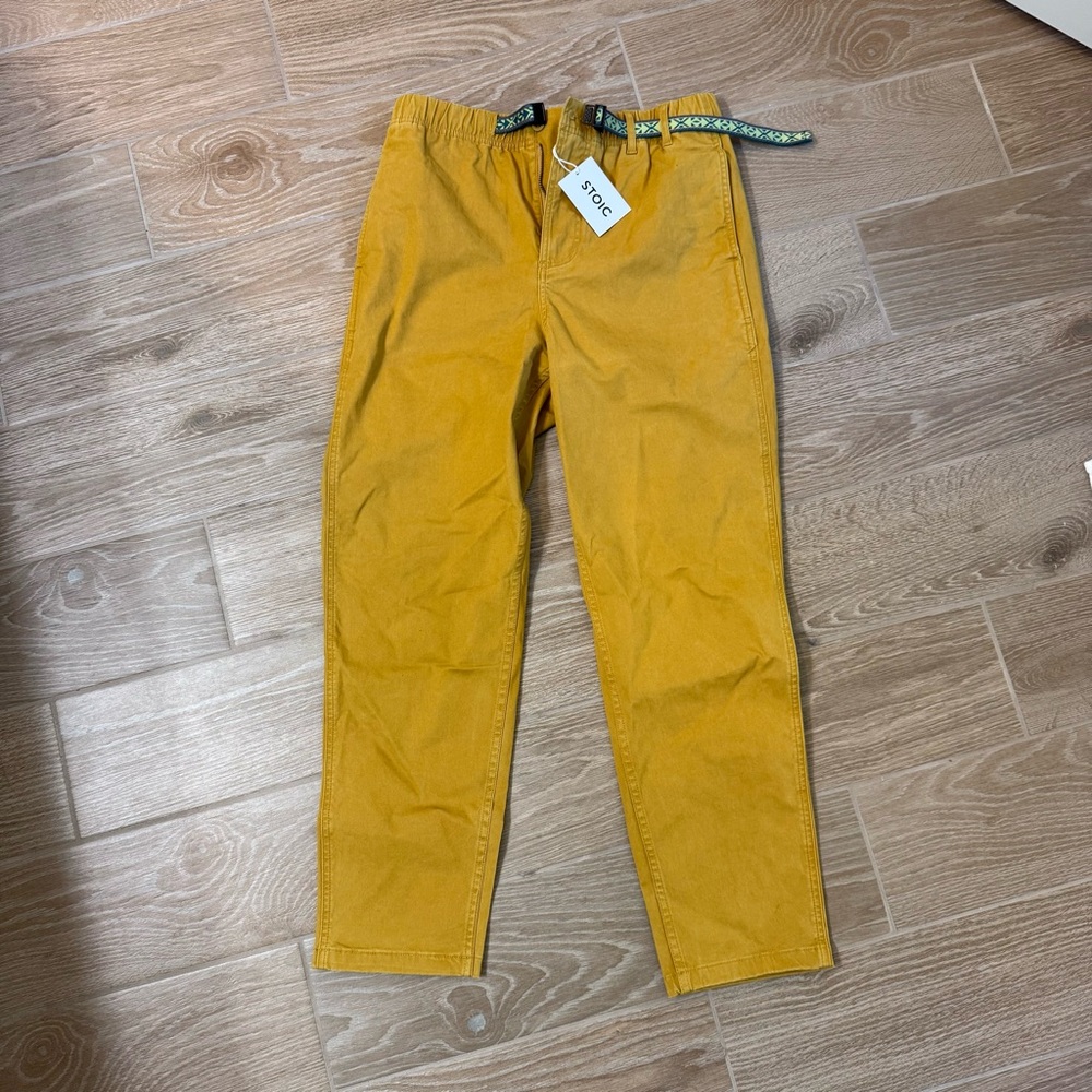 NWT Stoic Venture Pant Womens Medium Harvest Gold Stretch Casual Hiking Pants